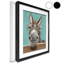 Happy Donkey Framed Art Print wall art product Art Print Shop
