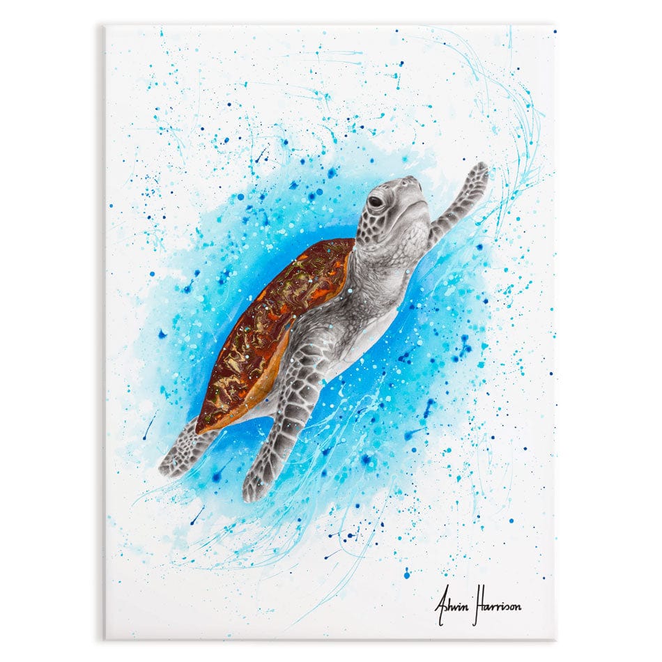 Happy Sea Turtle Canvas Print wall art product Ashvin Harrison