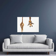 Happy Upside Down Giraffe Canvas Print wall art product Sergey Novikov / Shutterstock