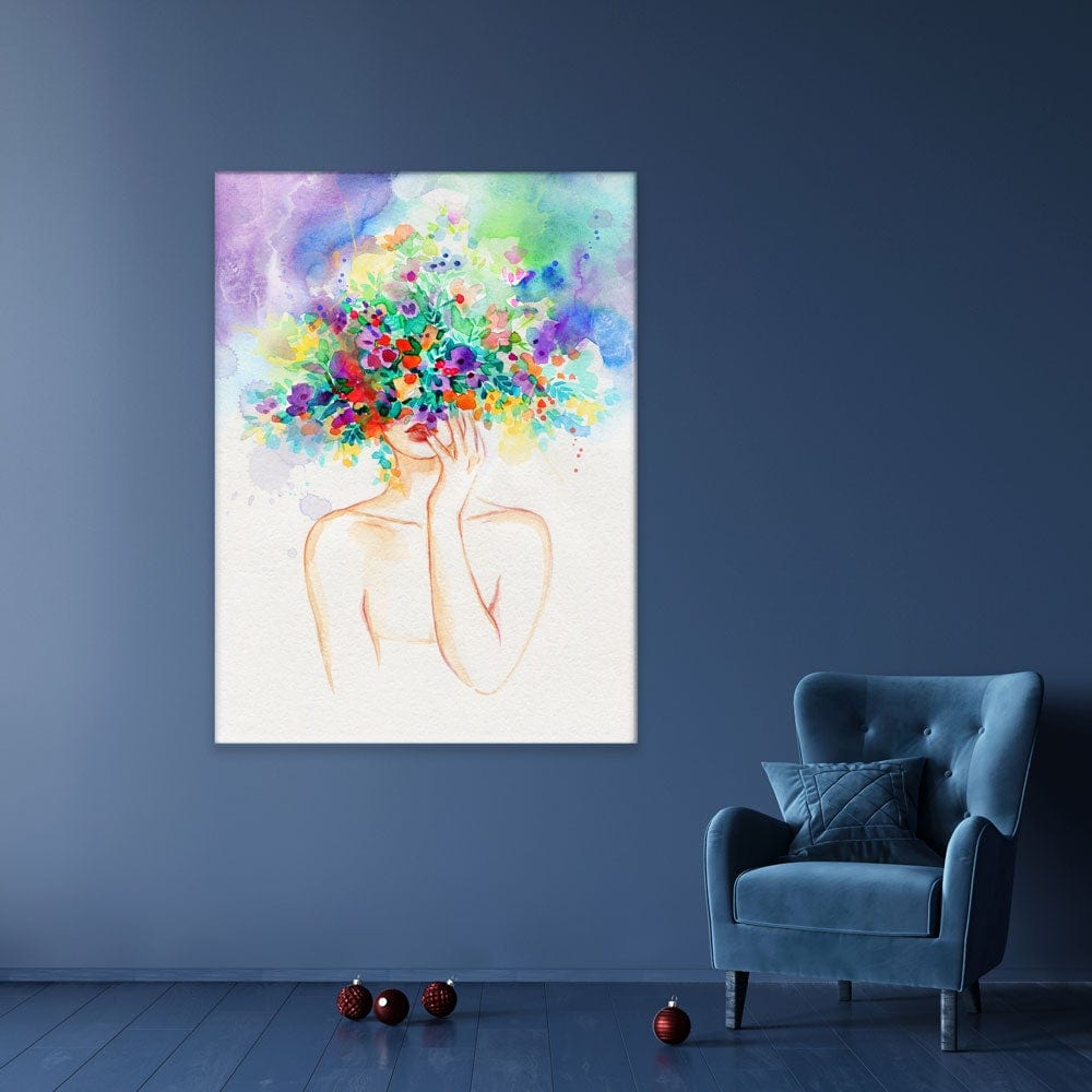 Head Full Of Flowers Canvas Print wall art product Anna Ismagilova / Shutterstock