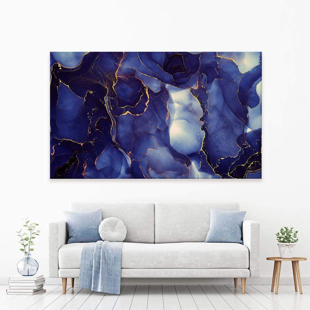 Inky Blue Marble Canvas Print wall art product djero.adlibeshe yahoo.com / Shutterstock