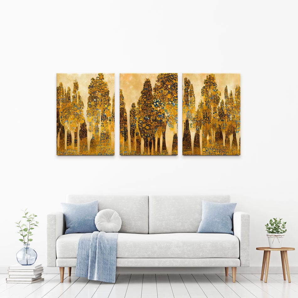 Klimt Style Trees Trio Canvas Print wall art product J. Waleson Photo / Shutterstock