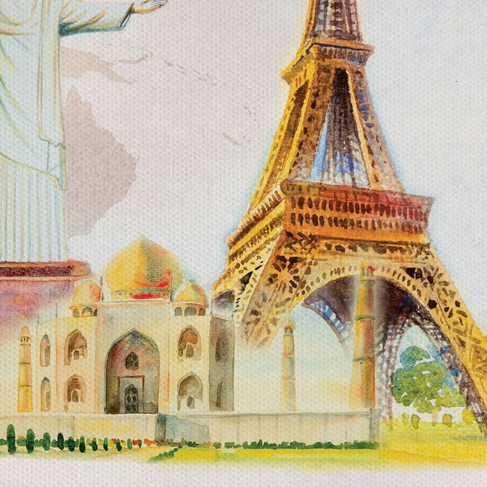 Landmarks Of The World Trio Canvas Print wall art product Painterstock / Shutterstock