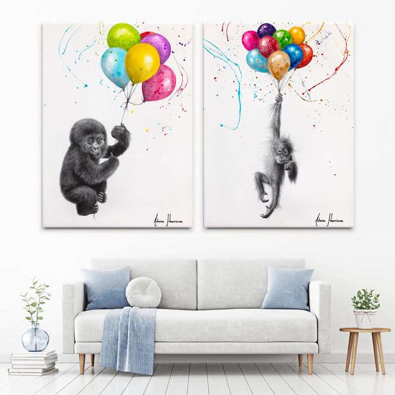 Little Monkeys Duo Canvas Print wall art product Ashvin Harrison