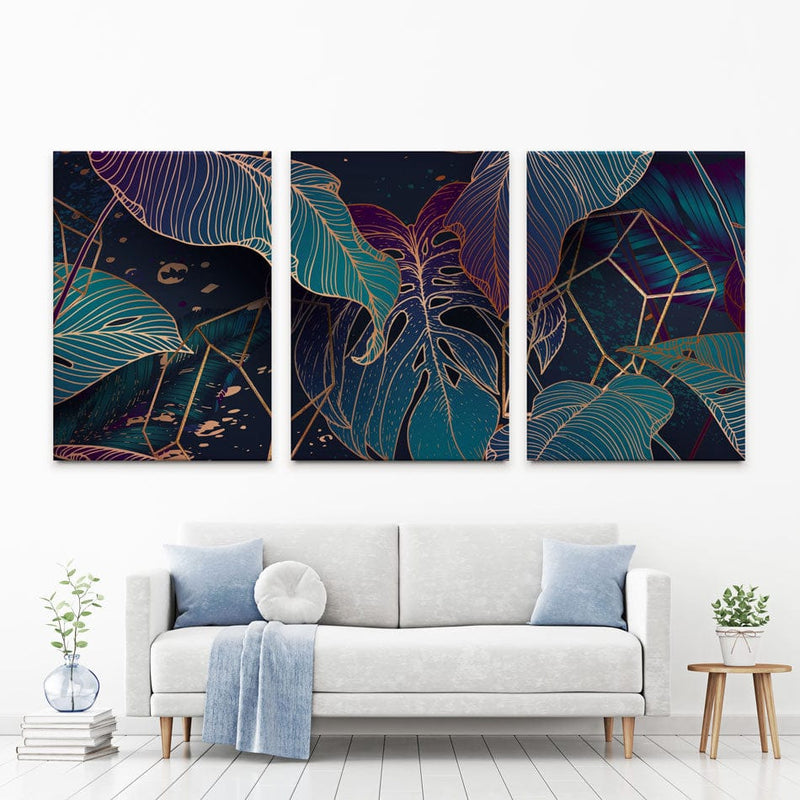 Luxe Palm Abstract Trio Canvas Print wall art product Gluiki / Shutterstock