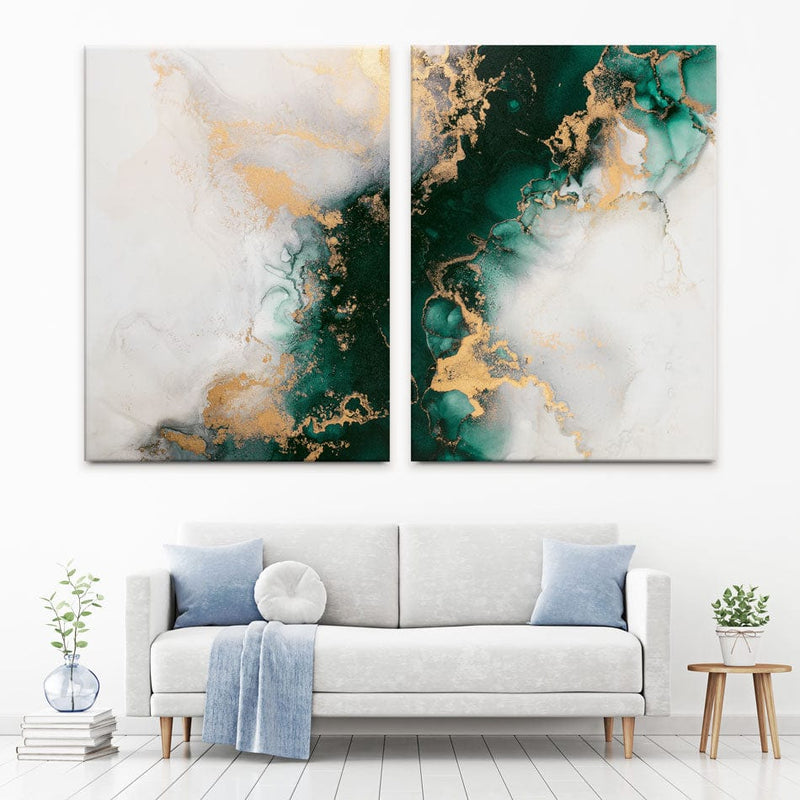 Marbled Emerald Duo Canvas Print wall art product Blue Planet Studio / Shutterstock