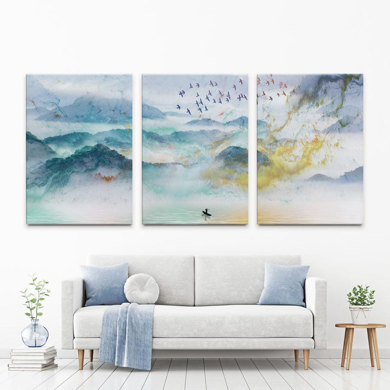 Marbled Mountains Trio Canvas Print wall art product jesseyy / Shutterstock