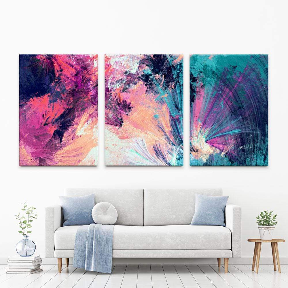 Multicoloured Abstract Trio Canvas Print wall art product Excellent backgrounds / Shutterstock