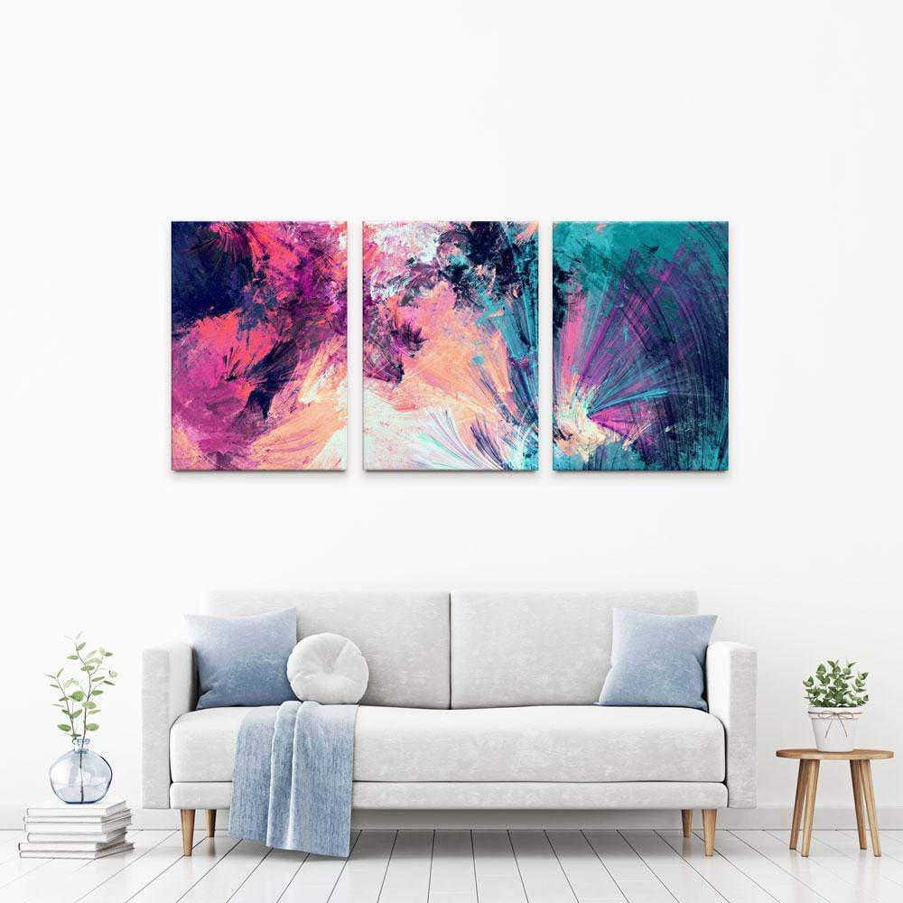 Multicoloured Abstract Trio Canvas Print wall art product Excellent backgrounds / Shutterstock