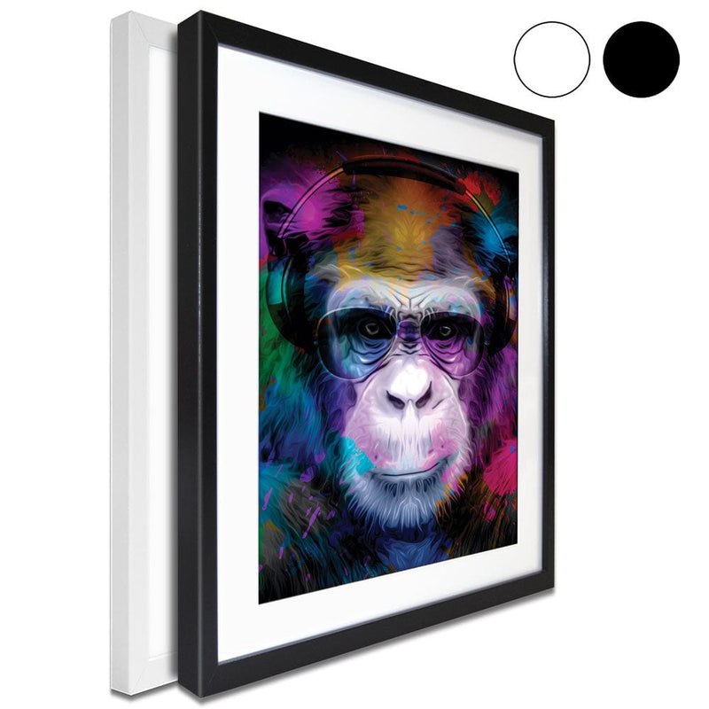 Multicoloured Monkey Framed Art Print wall art product ARTEMENKO VALENTYN / Shutterstock