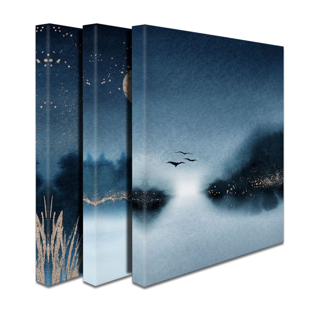Navy Blue Night Time Trio Canvas Print wall art product VerisStudio / Shutterstock