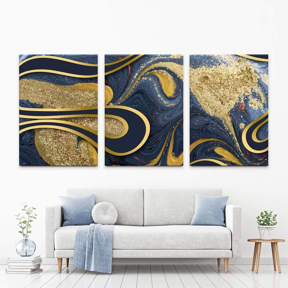 Navy Marble Trio Canvas Print wall art product Ana Babii / Shutterstock