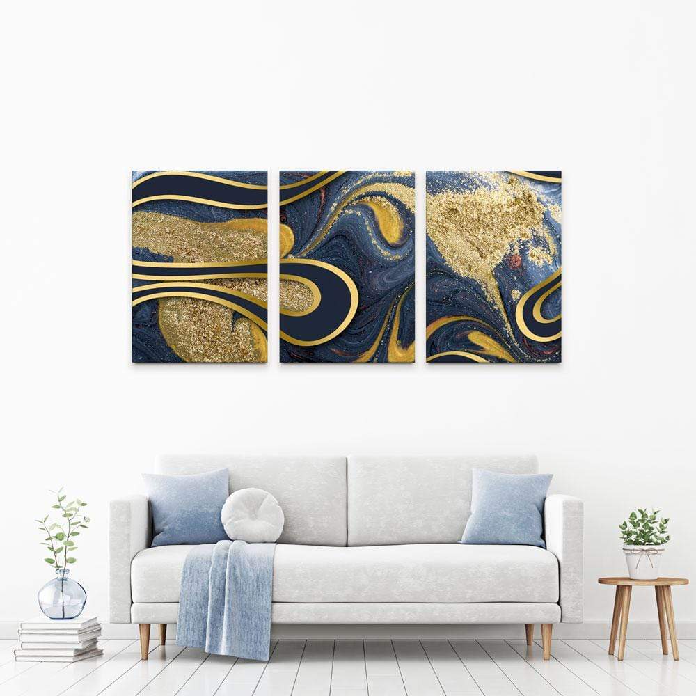 Navy Marble Trio Canvas Print wall art product Ana Babii / Shutterstock
