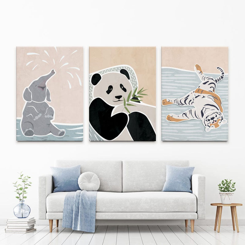 Nursery Animals Trio Canvas Print wall art product Sarah Manovski