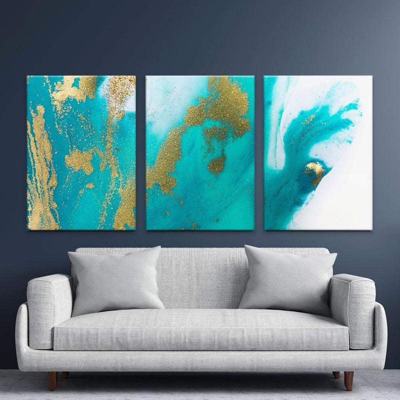 Ocean Marble Trio Canvas Print wall art product Ana Babii / Shutterstock