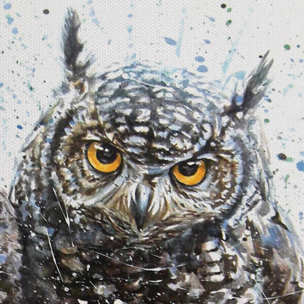 Paint Splash Owls Canvas Print wall art product KOSTART / Shutterstock