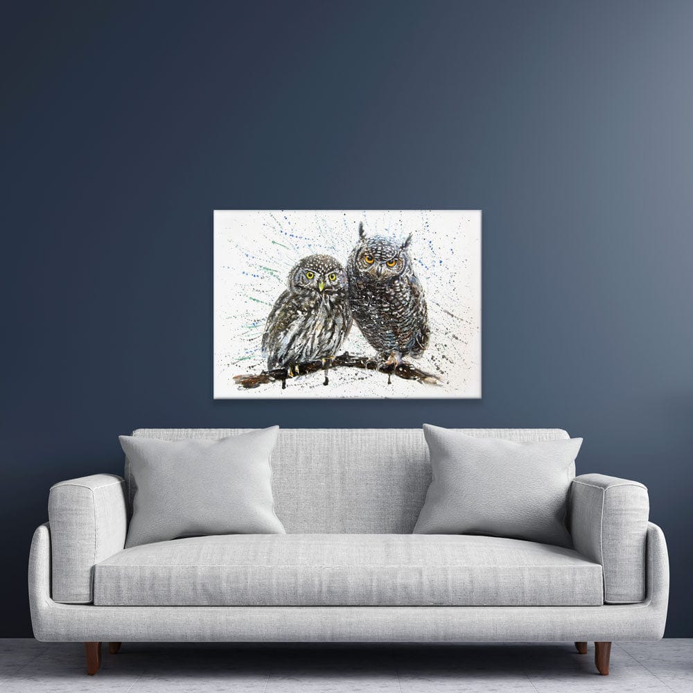 Paint Splash Owls Canvas Print wall art product KOSTART / Shutterstock