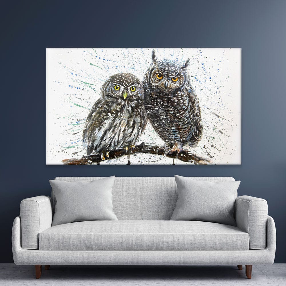 Paint Splash Owls Canvas Print wall art product KOSTART / Shutterstock