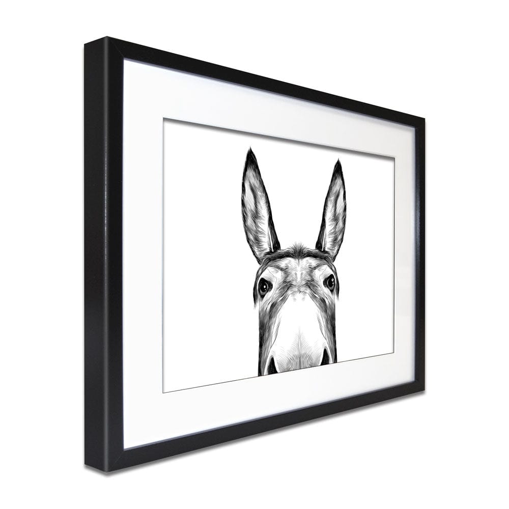 Peeking Donkey Framed Art Print wall art product Serafima Antipova / Shutterstock