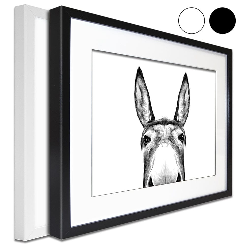 Peeking Donkey Framed Art Print wall art product Serafima Antipova / Shutterstock