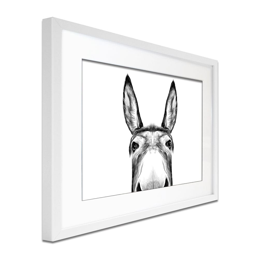Peeking Donkey Framed Art Print wall art product Serafima Antipova / Shutterstock