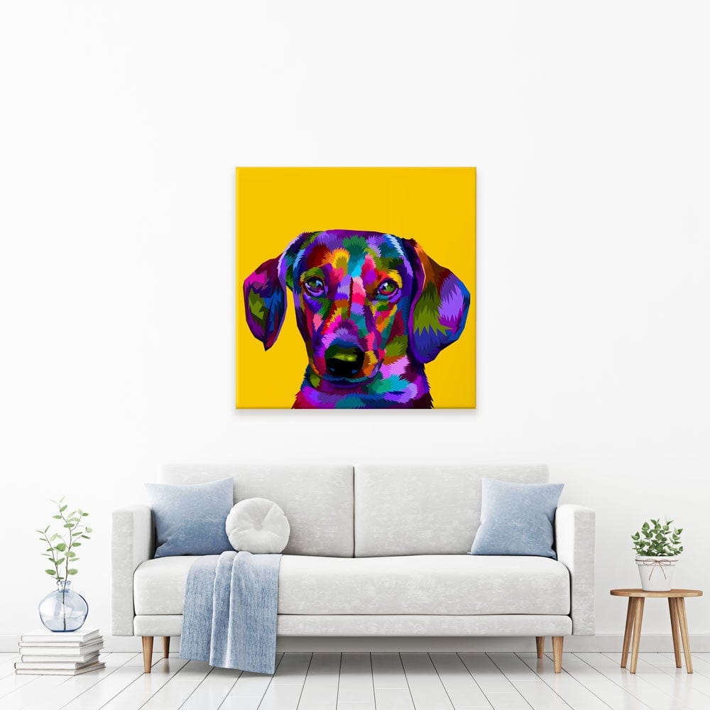 Pop Art Dachshund Canvas Print wall art product Sultan Receh / Shutterstock
