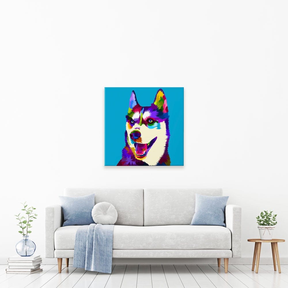Pop Art Husky Canvas Print wall art product rainbow zoo / Shutterstock