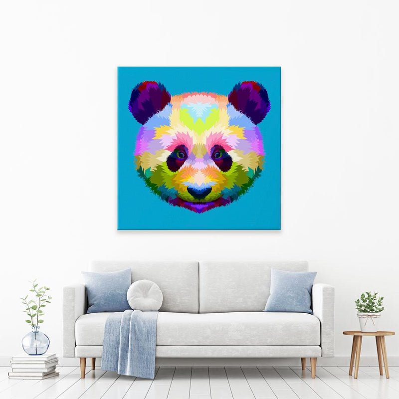 Pop Art Panda Canvas Print wall art product rainbow zoo / Shutterstock
