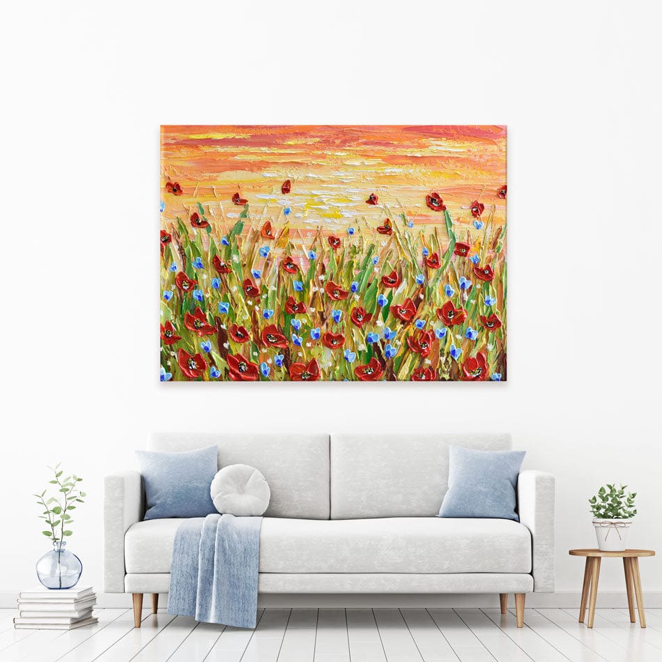 Poppies At Sunset Canvas Print wall art product Olga Tkachyk