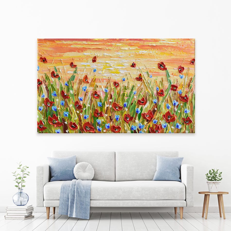 Poppies At Sunset Canvas Print wall art product Olga Tkachyk