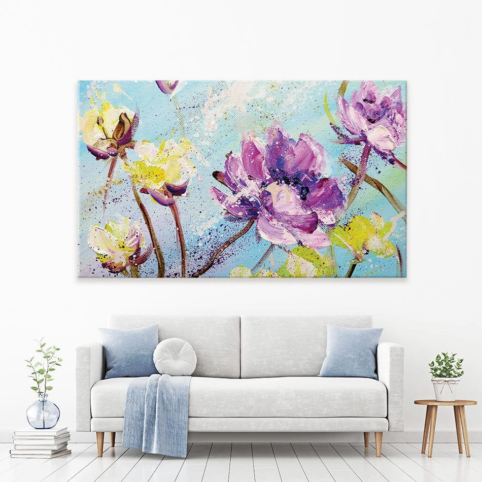 Purple And Yellow Floral Canvas Print wall art product Valenty / Shutterstock