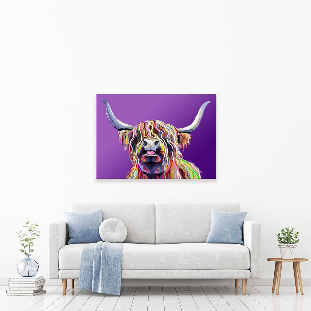Purple Cheeky Coo Canvas Print wall art product J Merritt / Independent