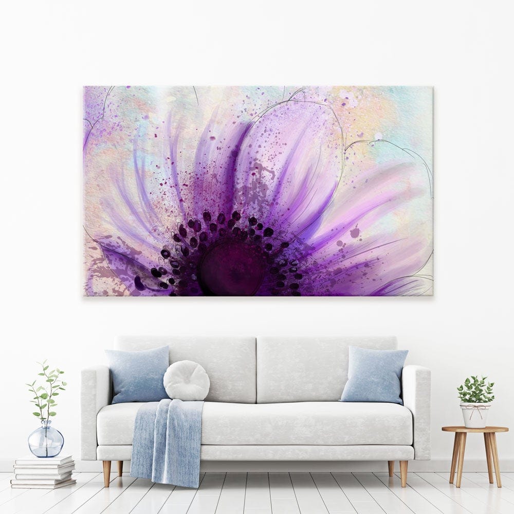 Purple Flower Half Canvas Print wall art product Pacrovka / Shutterstock