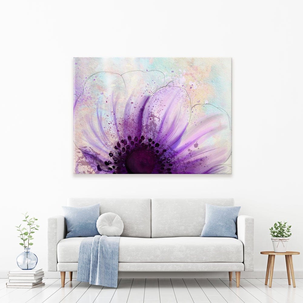 Purple Flower Half Canvas Print wall art product Pacrovka / Shutterstock