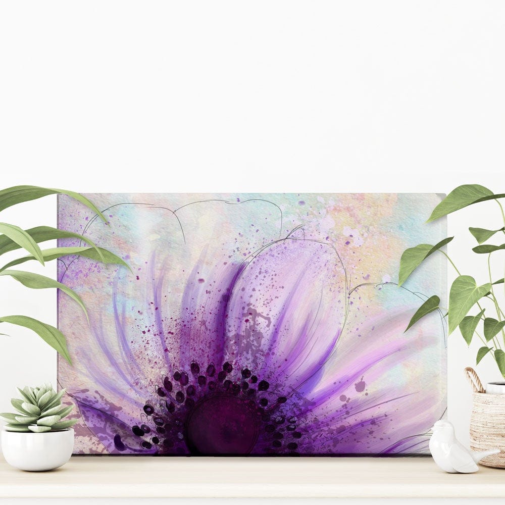 Purple Flower Half Canvas Print wall art product Pacrovka / Shutterstock