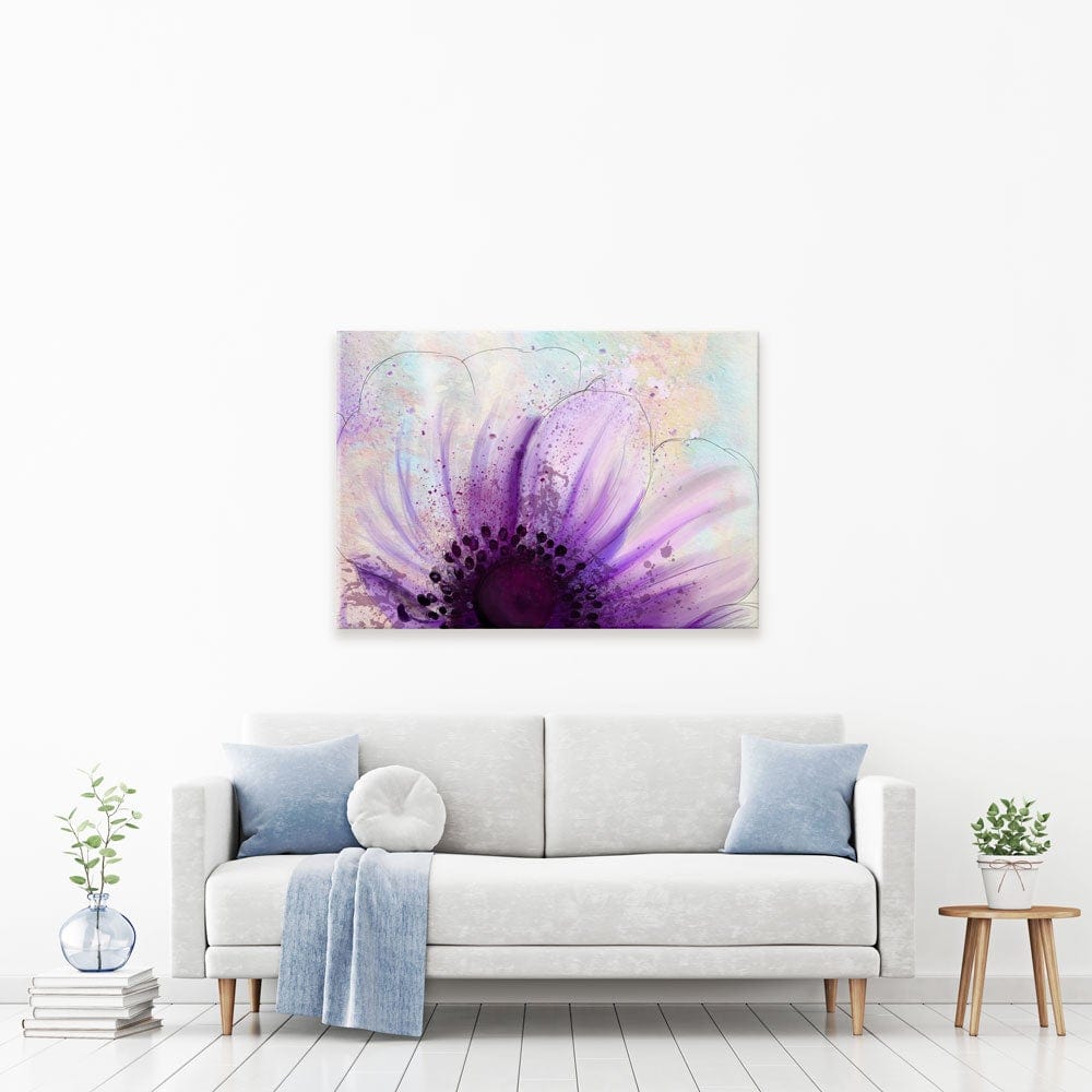 Purple Flower Half Canvas Print wall art product Pacrovka / Shutterstock