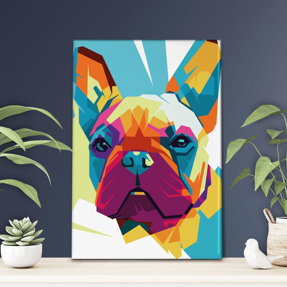 Rainbow Pop Art Frenchie Canvas Print wall art product E setiawan / Shutterstock