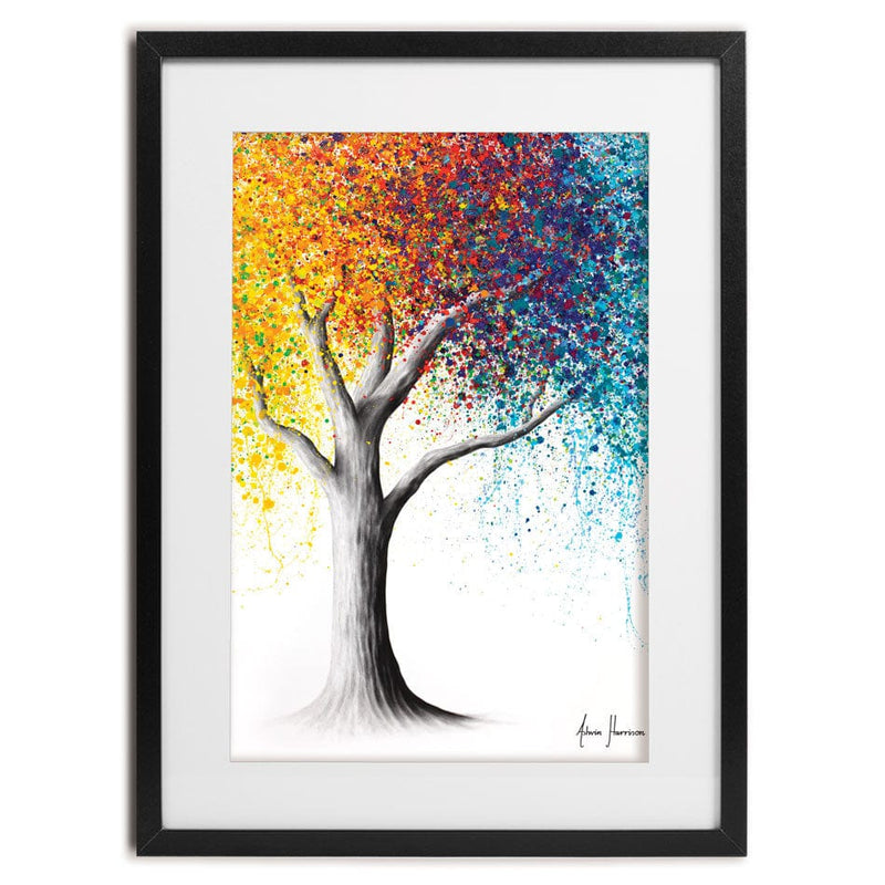 Rainbow Rollicking Tree Framed Art Print wall art product Ashvin Harrison