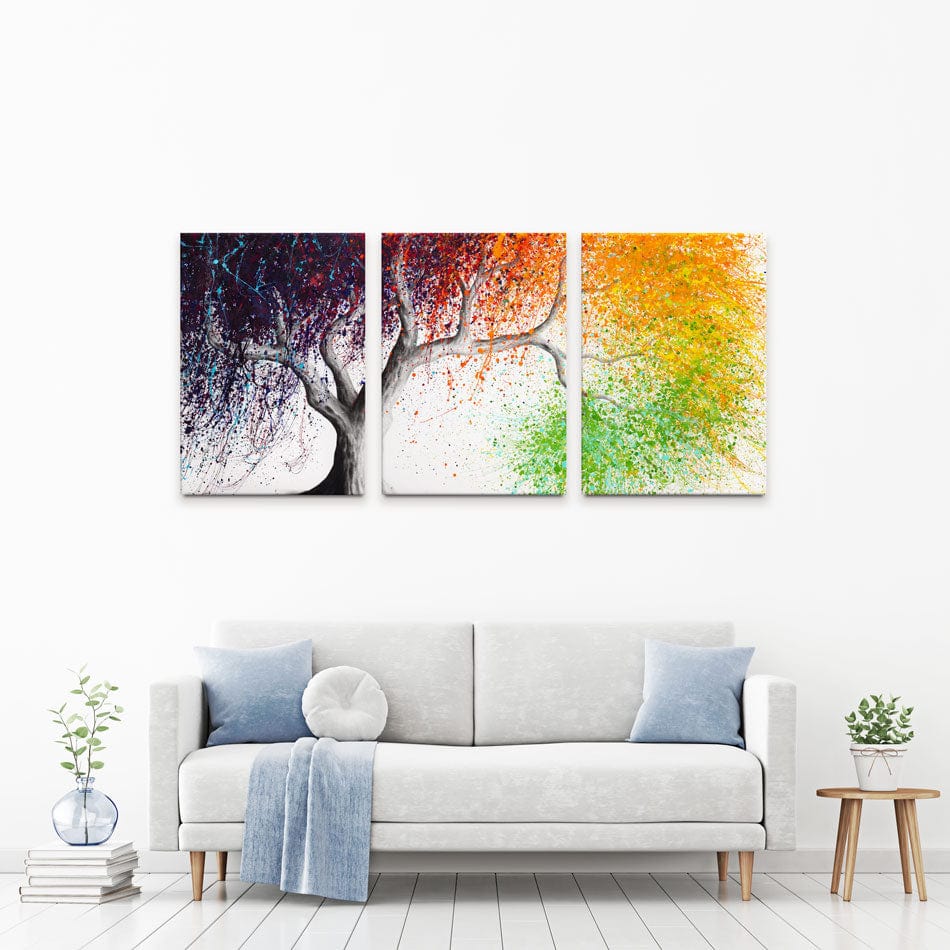 Rainbow Seasons Tree Trio Canvas Print wall art product Ashvin Harrison