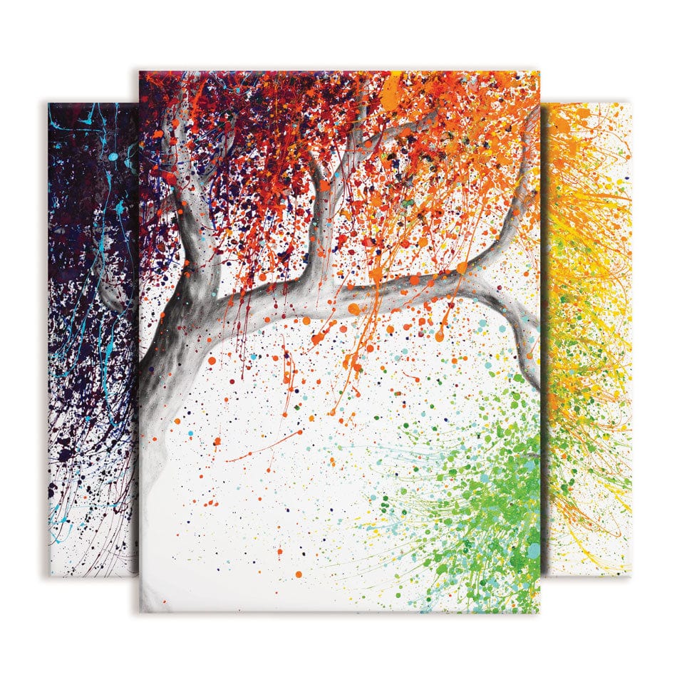 Rainbow Seasons Tree Trio Canvas Print wall art product Ashvin Harrison