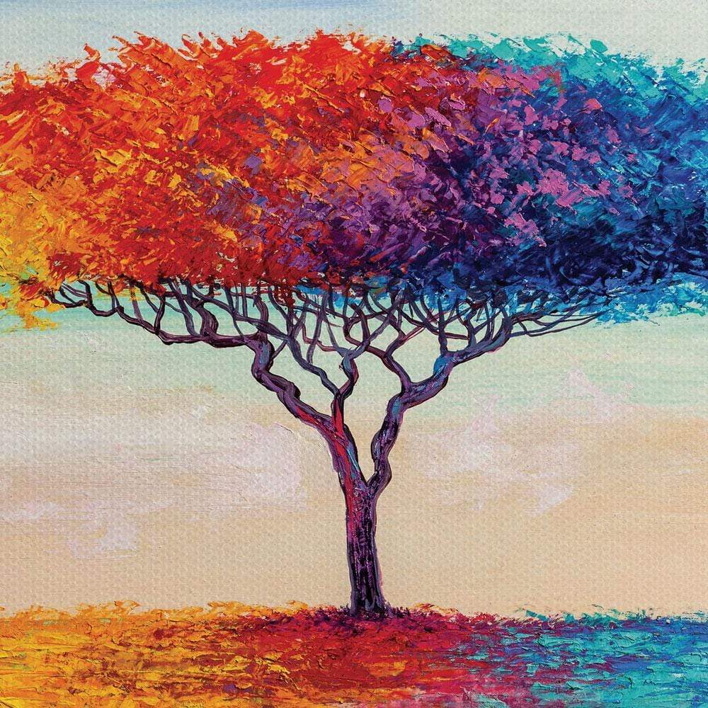 Rainbow Tree Oil Painting Canvas Print A3 30x40cm 12x16