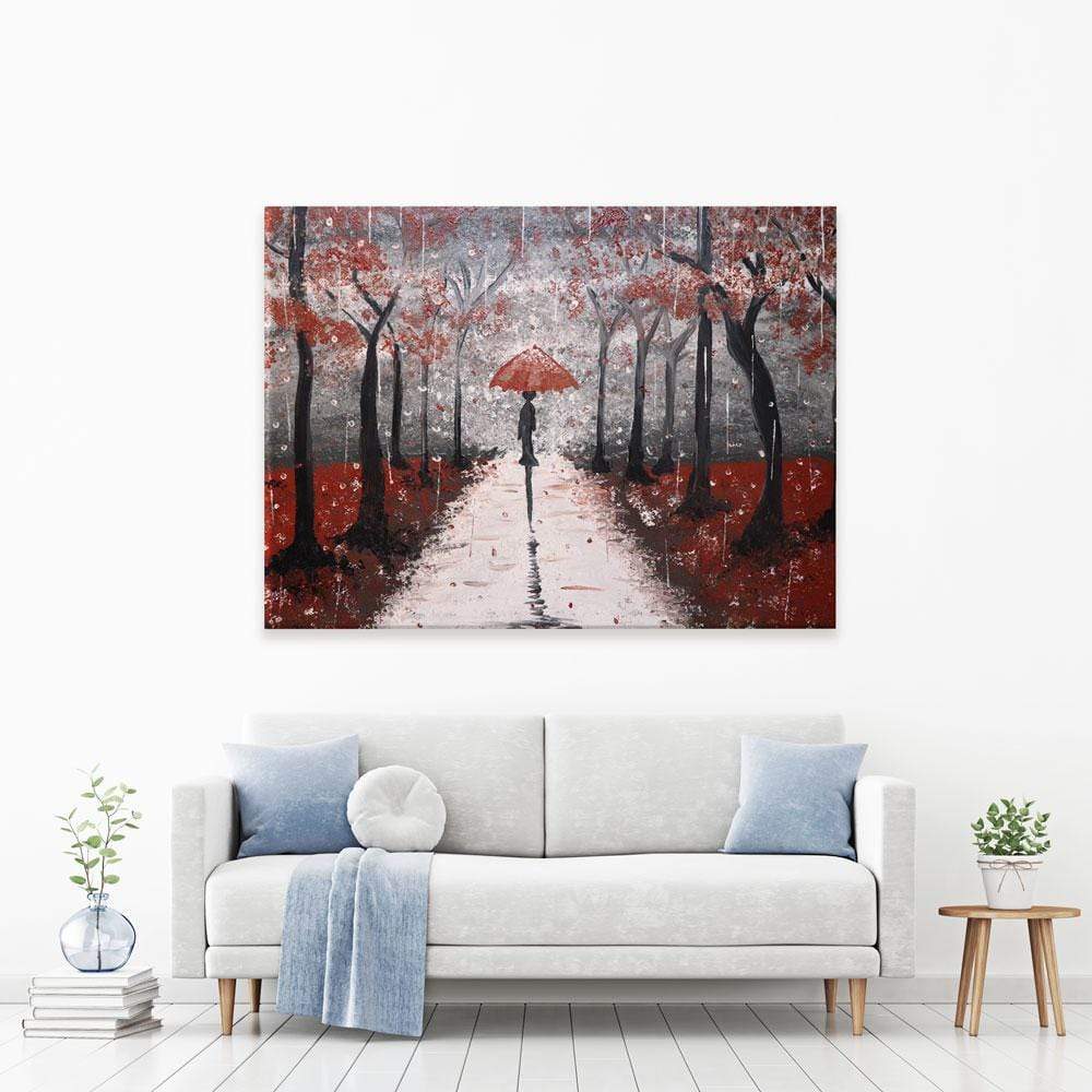 Red Rainy Day Canvas Print A3 30x40cm 12x16