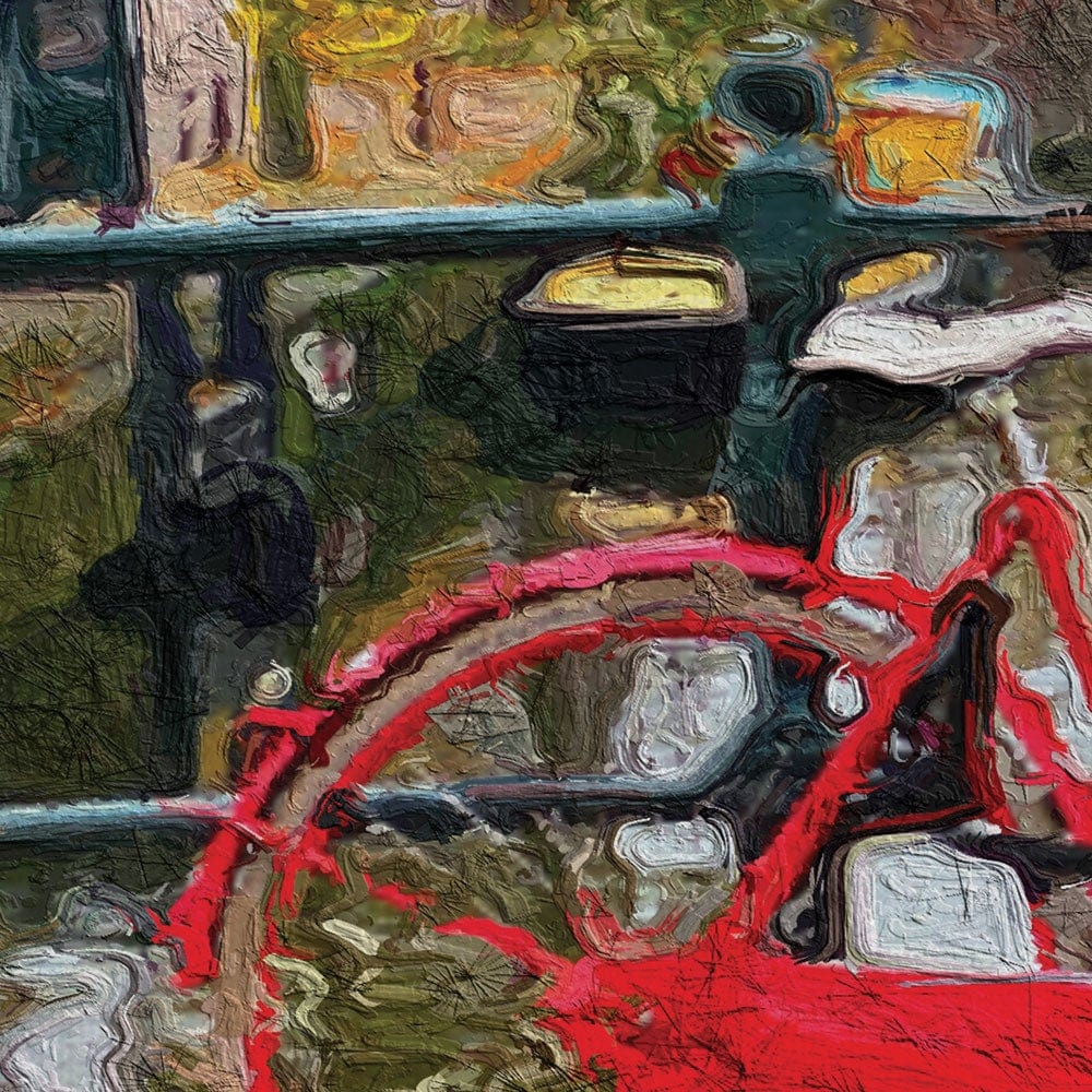 Red Bike In Amsterdam Canvas Print wall art product Wut_Moppie / Shutterstock