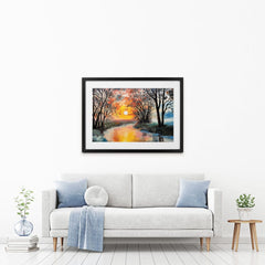 River In The Evening Sun Framed Art Print wall art product Fresh Stock / Shutterstock