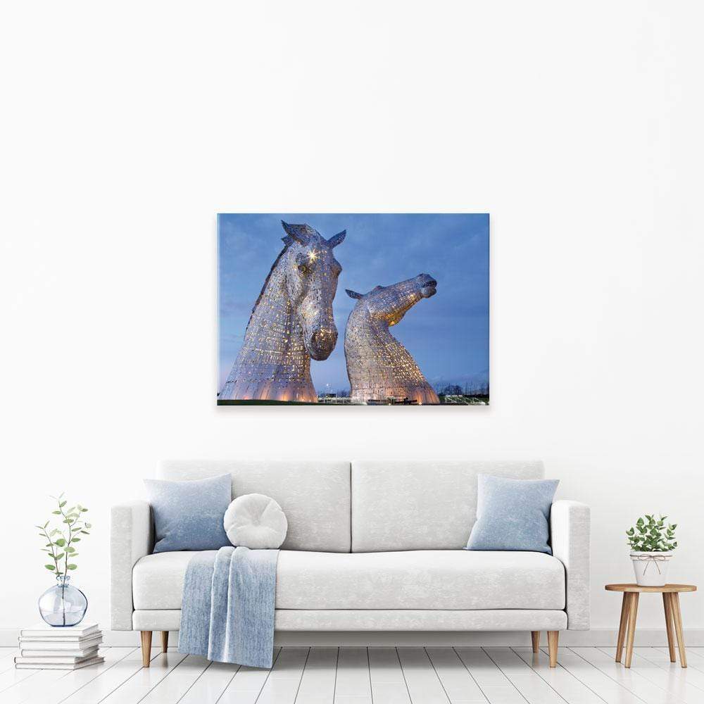 Scotland Kelpies At Night Canvas Print wall art product Gavin Ritchie / Shutterstock