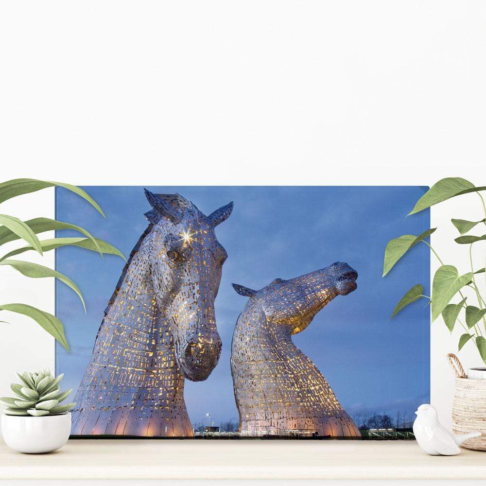 Scotland Kelpies At Night Canvas Print wall art product Gavin Ritchie / Shutterstock