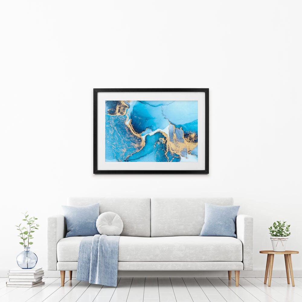 Sky Blue Marble Framed Art Print wall art product Blue Planet Studio / Shutterstock