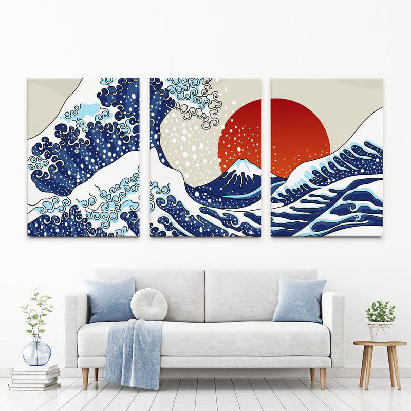 The Great Wave Trio Canvas Print wall art product Syquallo / Shutterstock