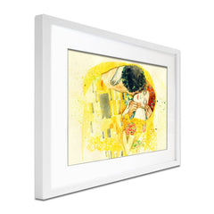 The Kiss Watercolour Framed Art Print wall art product Cesar_Torres / Shutterstock