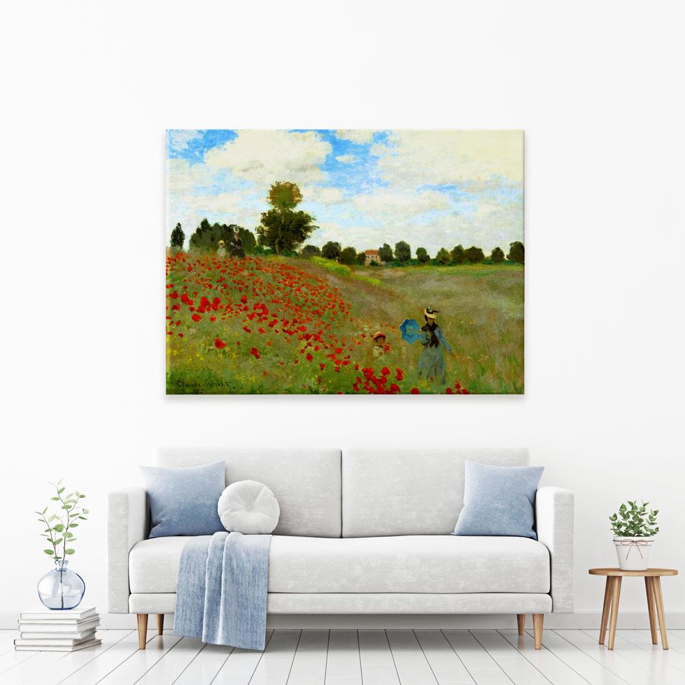 The Poppy Field Canvas Print wall art product Claude Monet